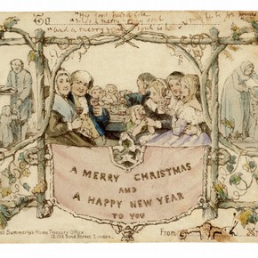 Christmas Card, designed by J.C. Horsley for Sir Henry Cole, 1843. Museum no. L.3293-1987